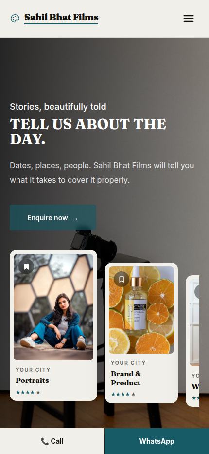 The same site on a phone